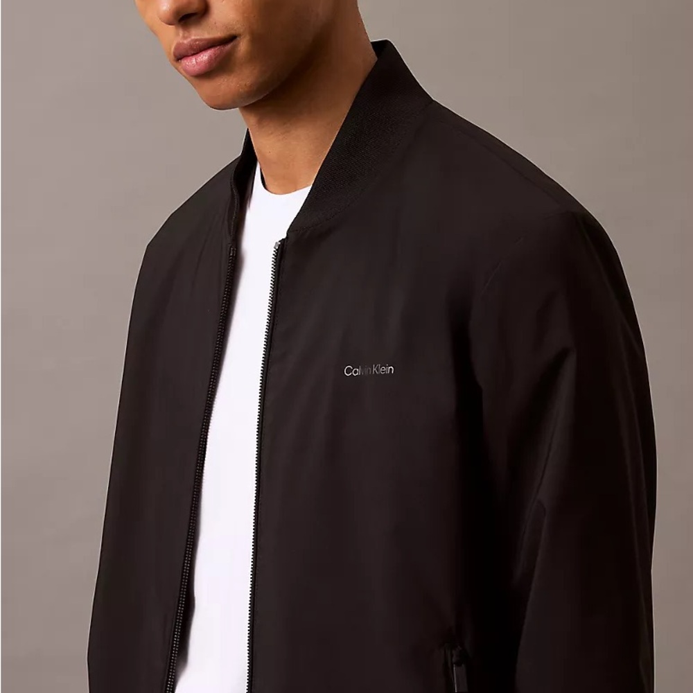 Calvin Klein Black Bomber Jacket Streamlined Design